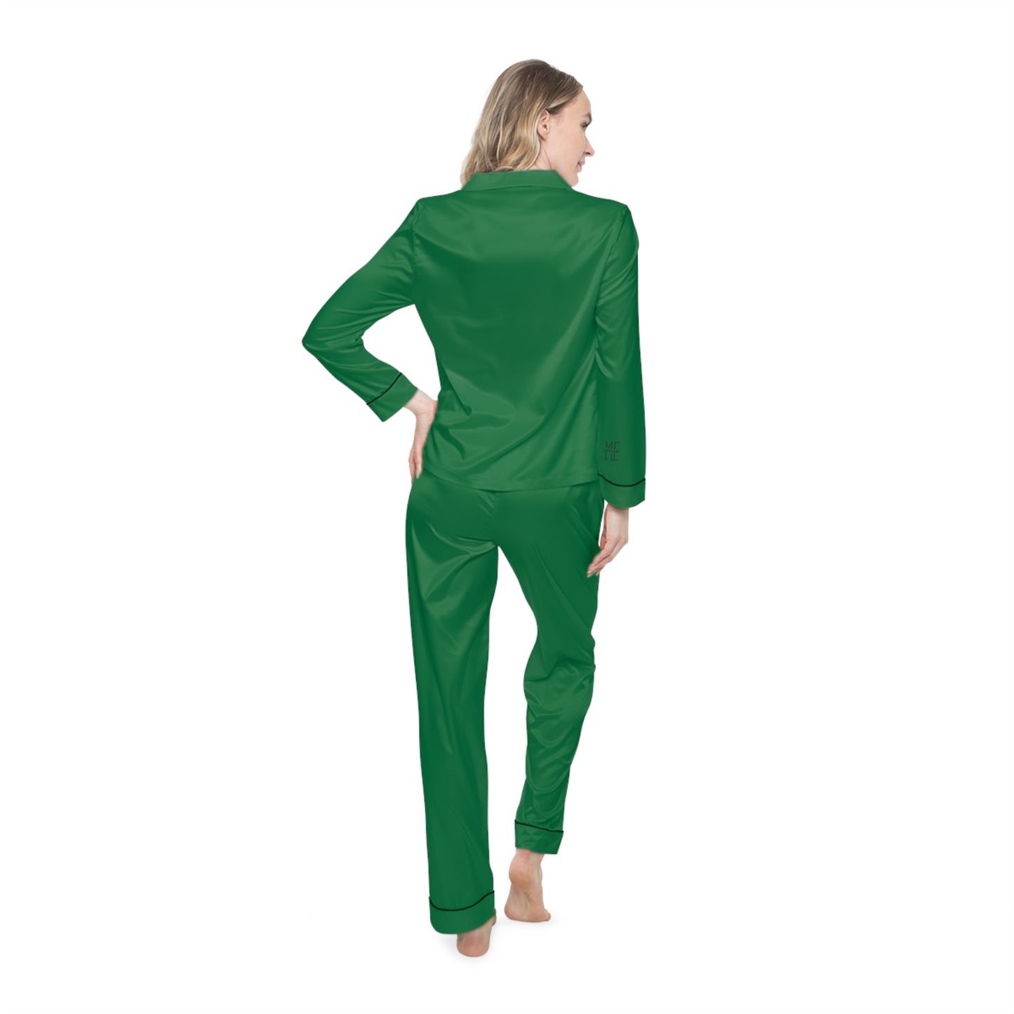 Emerald Green Women's Satin Pajama Set