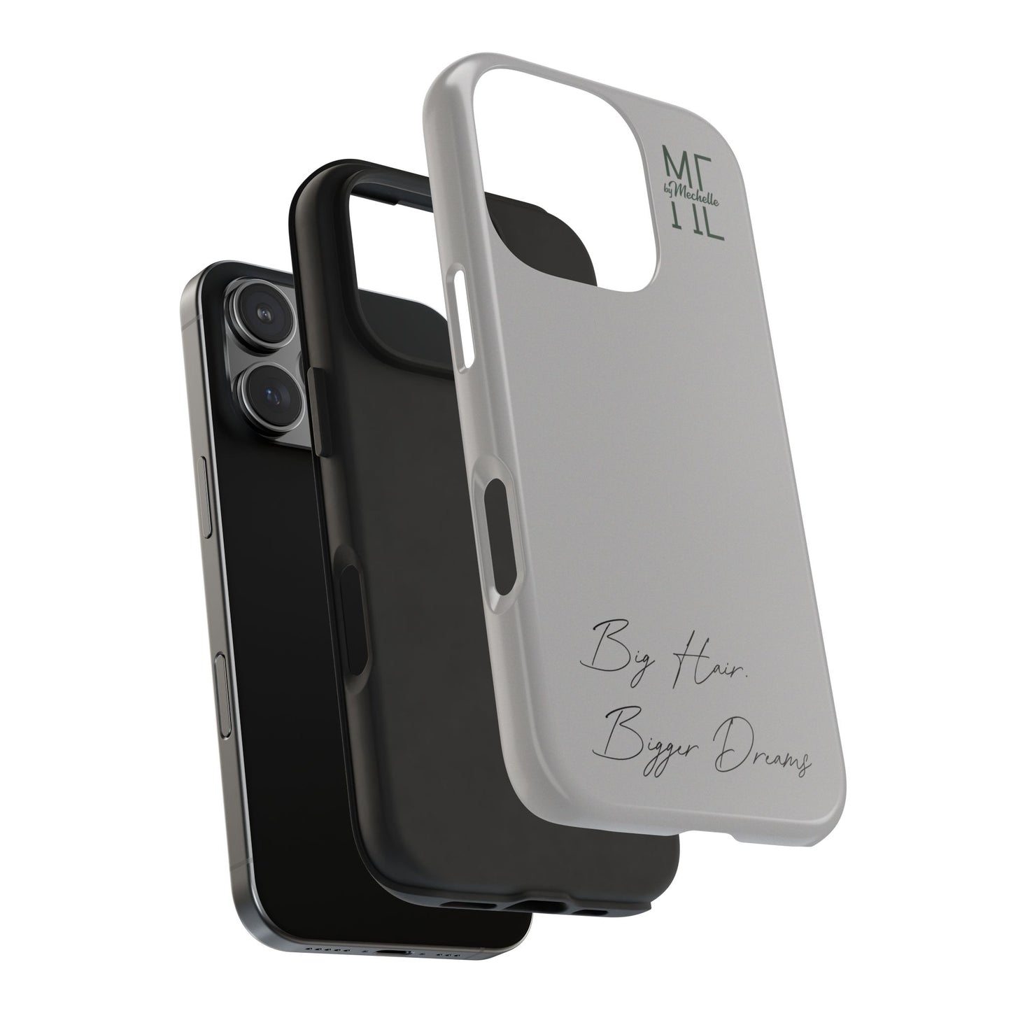 Motivational Tough Phone Case - 'Big Hair, Bigger Dreams'