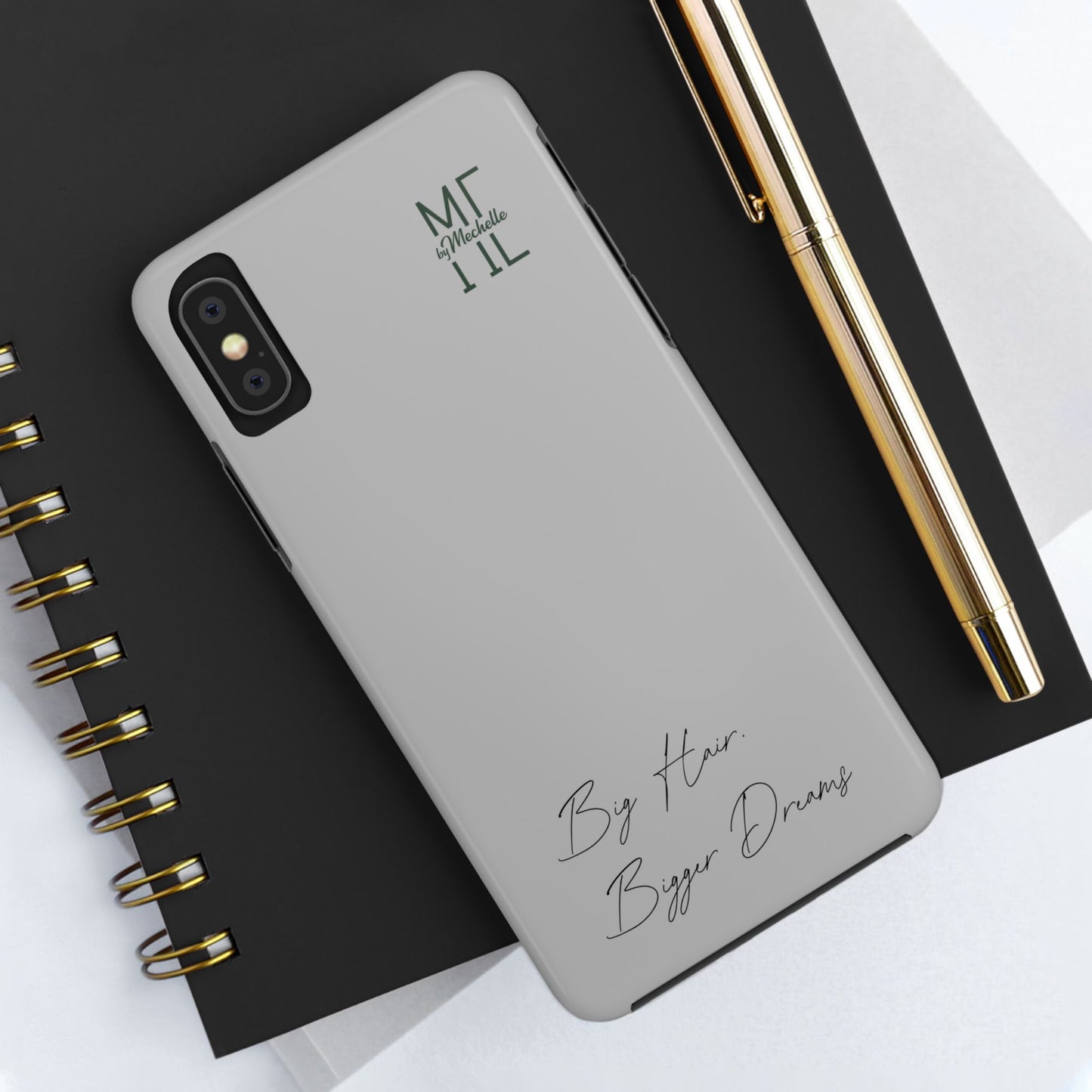 Motivational Tough Phone Case - 'Big Hair, Bigger Dreams'
