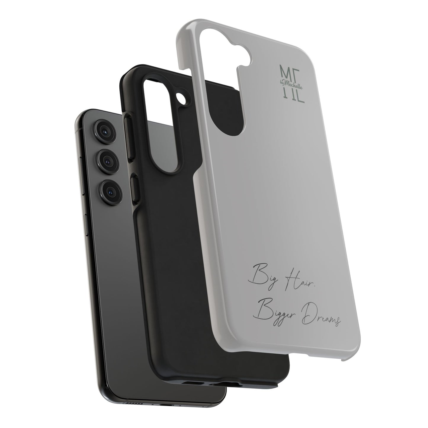Motivational Tough Phone Case - 'Big Hair, Bigger Dreams'