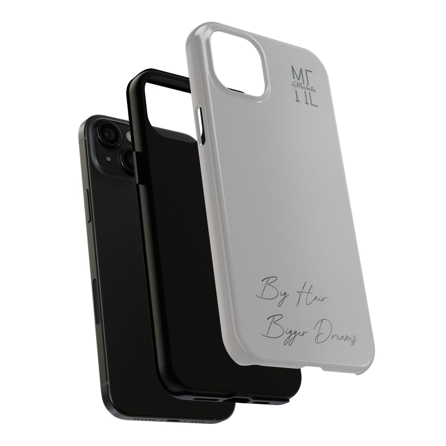 Motivational Tough Phone Case - 'Big Hair, Bigger Dreams'