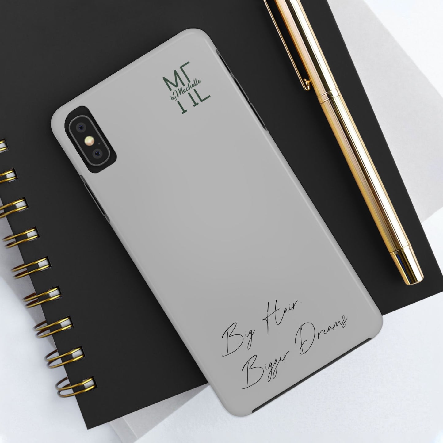 Motivational Tough Phone Case - 'Big Hair, Bigger Dreams'
