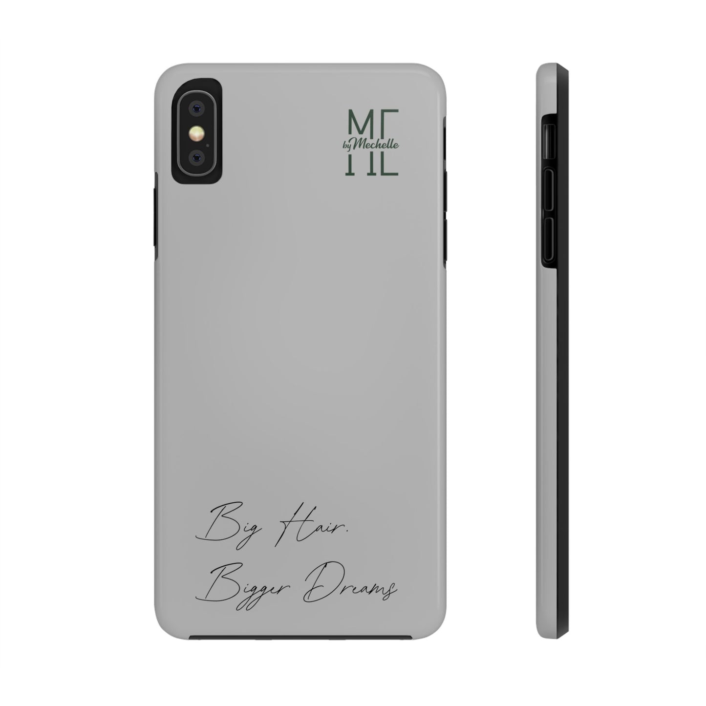 Motivational Tough Phone Case - 'Big Hair, Bigger Dreams'