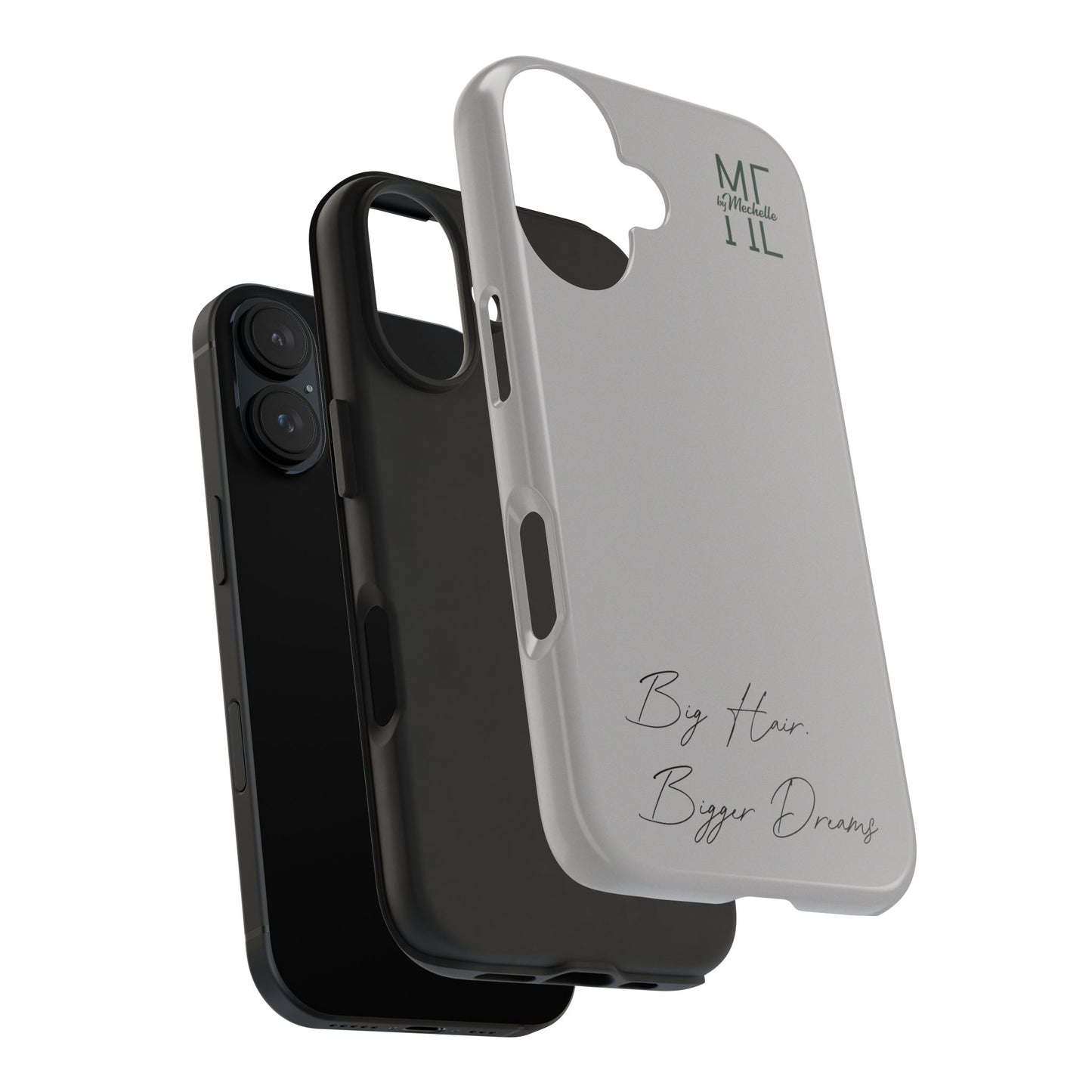 Motivational Tough Phone Case - 'Big Hair, Bigger Dreams'