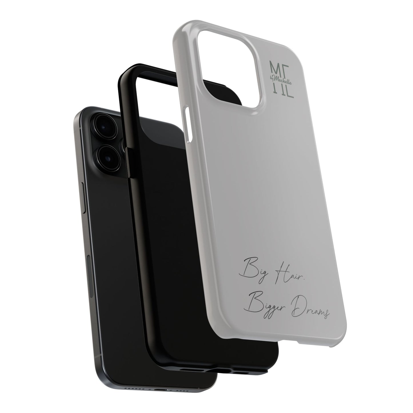 Motivational Tough Phone Case - 'Big Hair, Bigger Dreams'