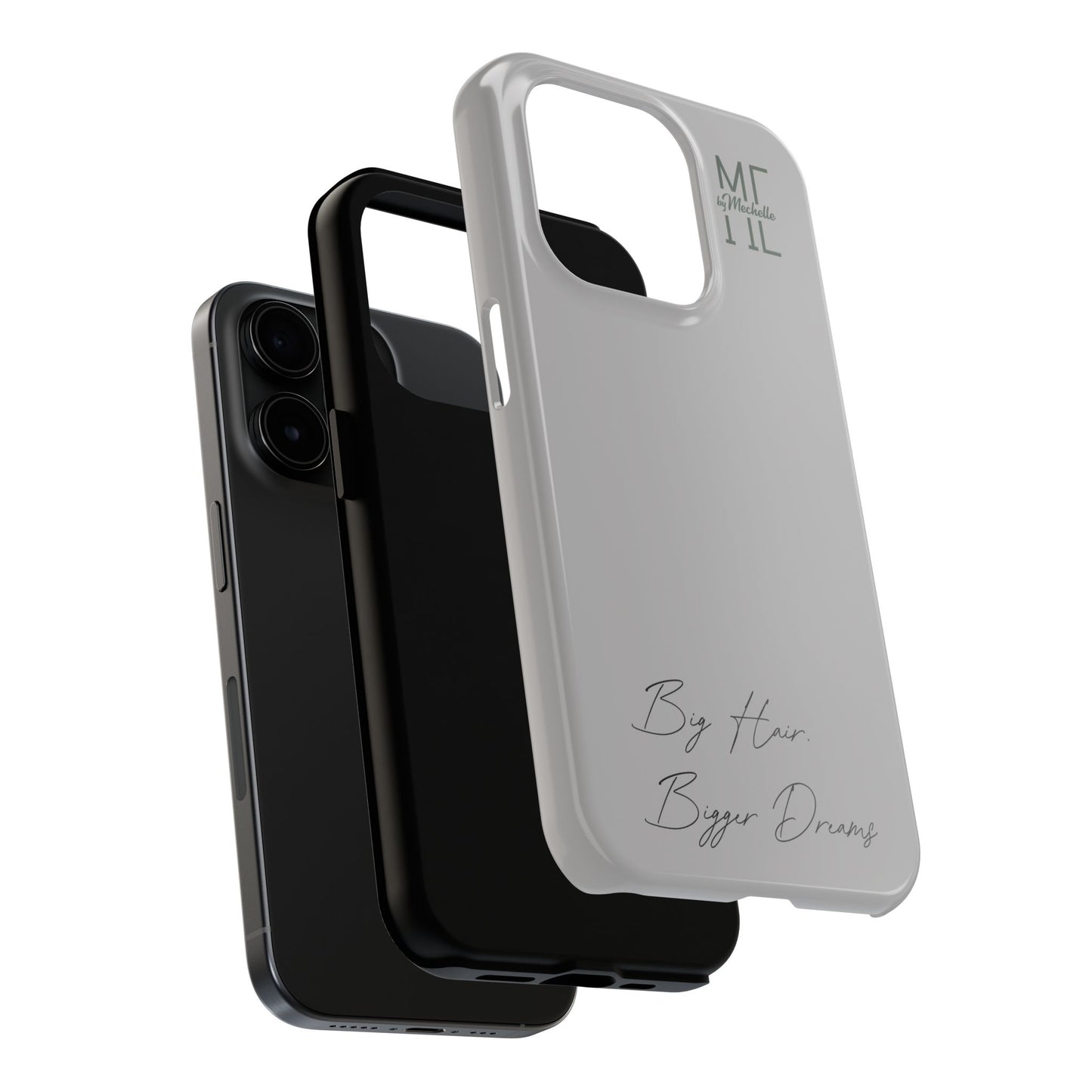 Motivational Tough Phone Case - 'Big Hair, Bigger Dreams'