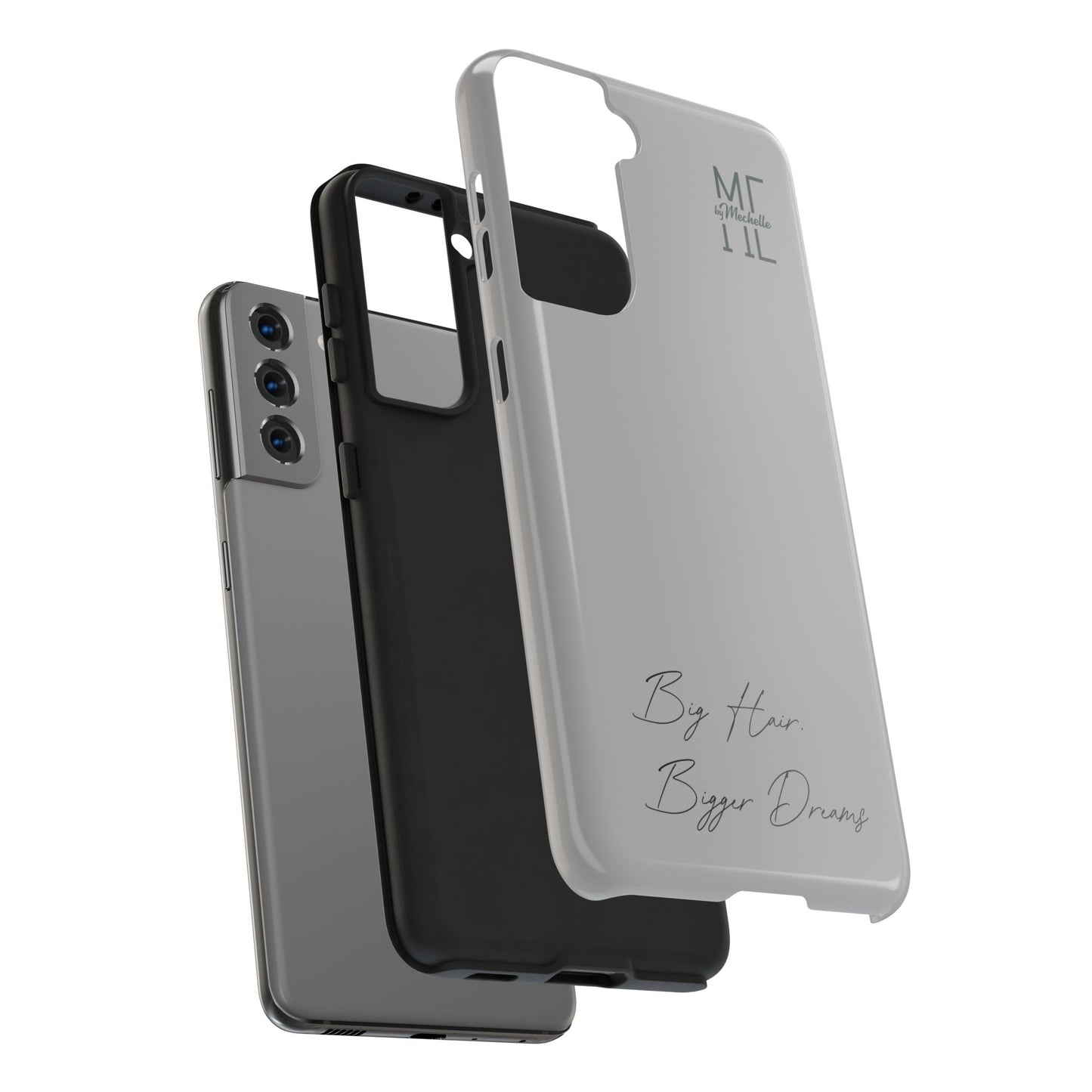 Motivational Tough Phone Case - 'Big Hair, Bigger Dreams'