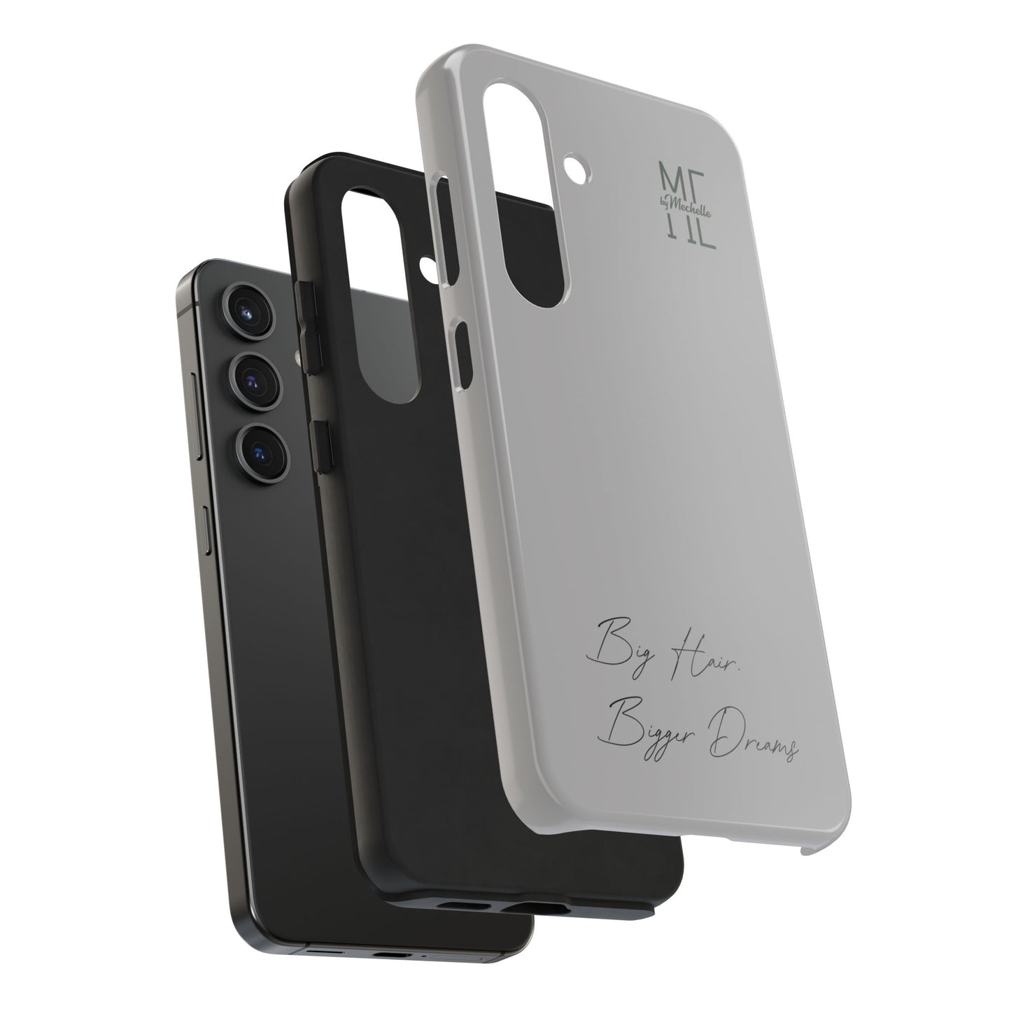 Motivational Tough Phone Case - 'Big Hair, Bigger Dreams'