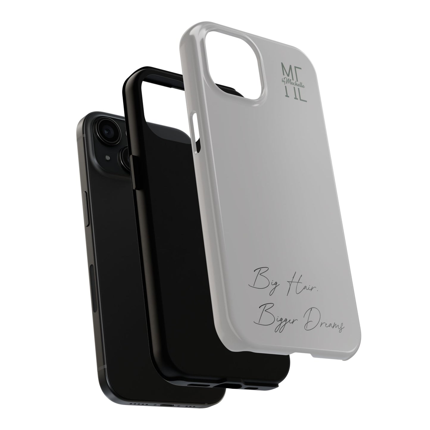 Motivational Tough Phone Case - 'Big Hair, Bigger Dreams'