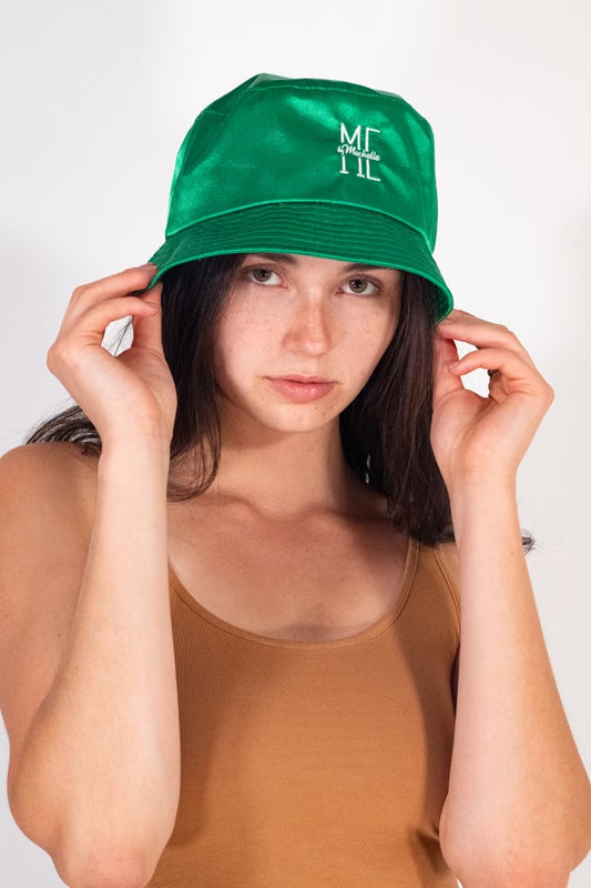 Forest Green Satin Bucket Hat