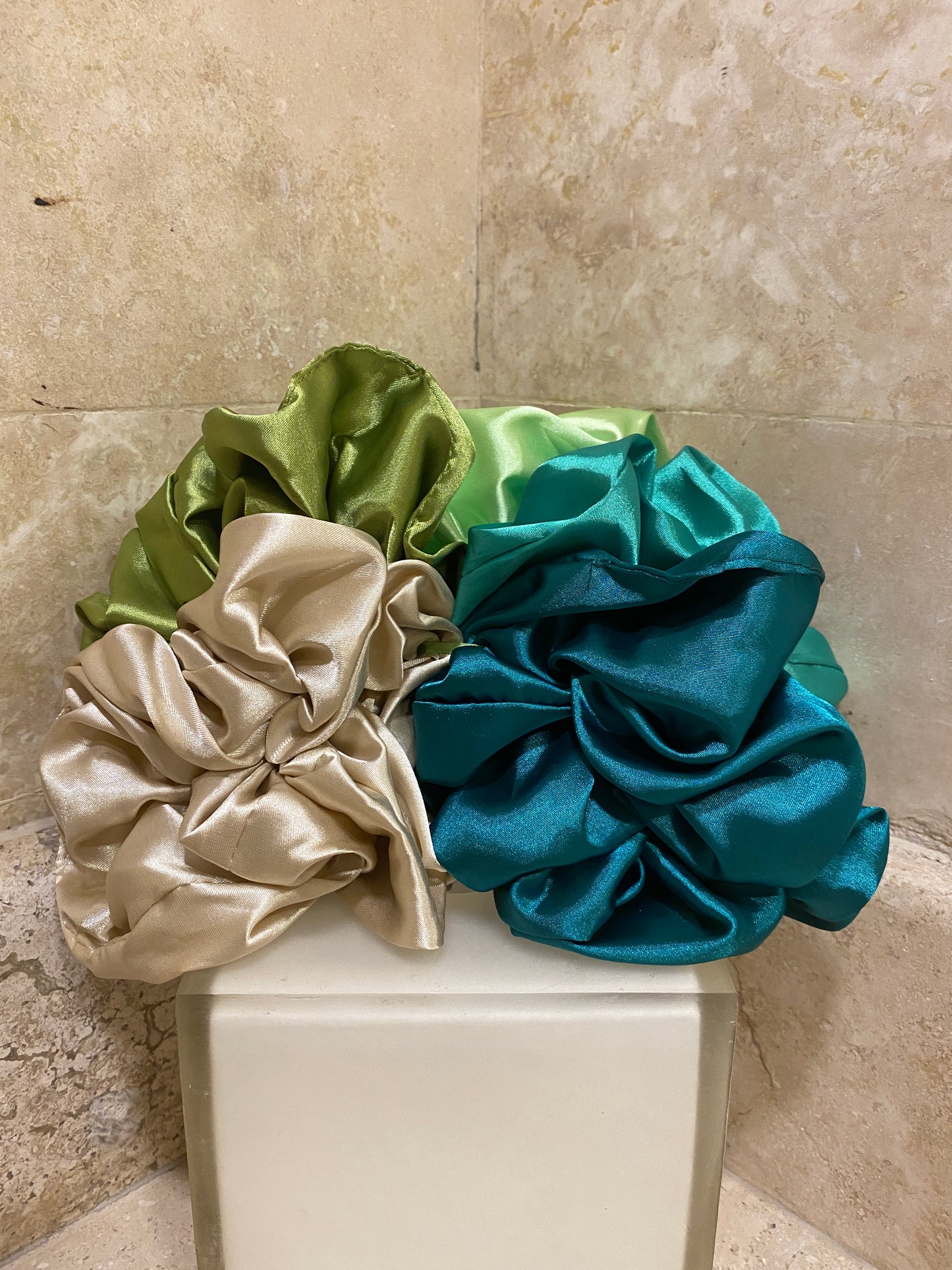 5 Oversized Satin Scrunchies