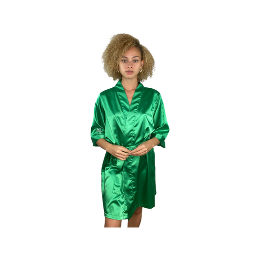 Forest Green Satin Robe