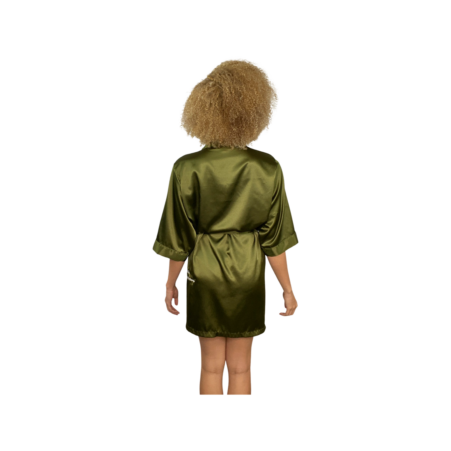 Olive Green Satin Robe