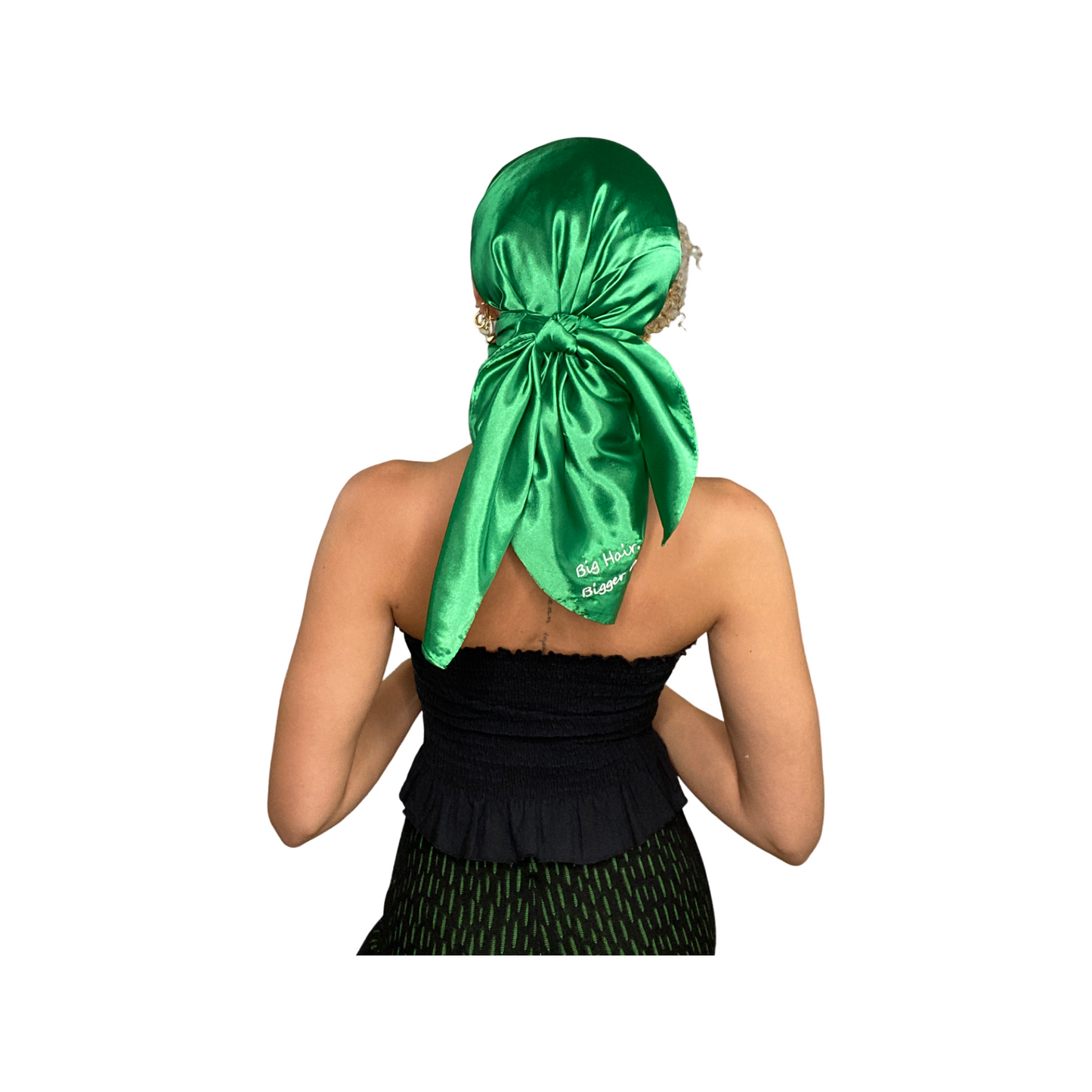 Forest Green Satin Headscarf