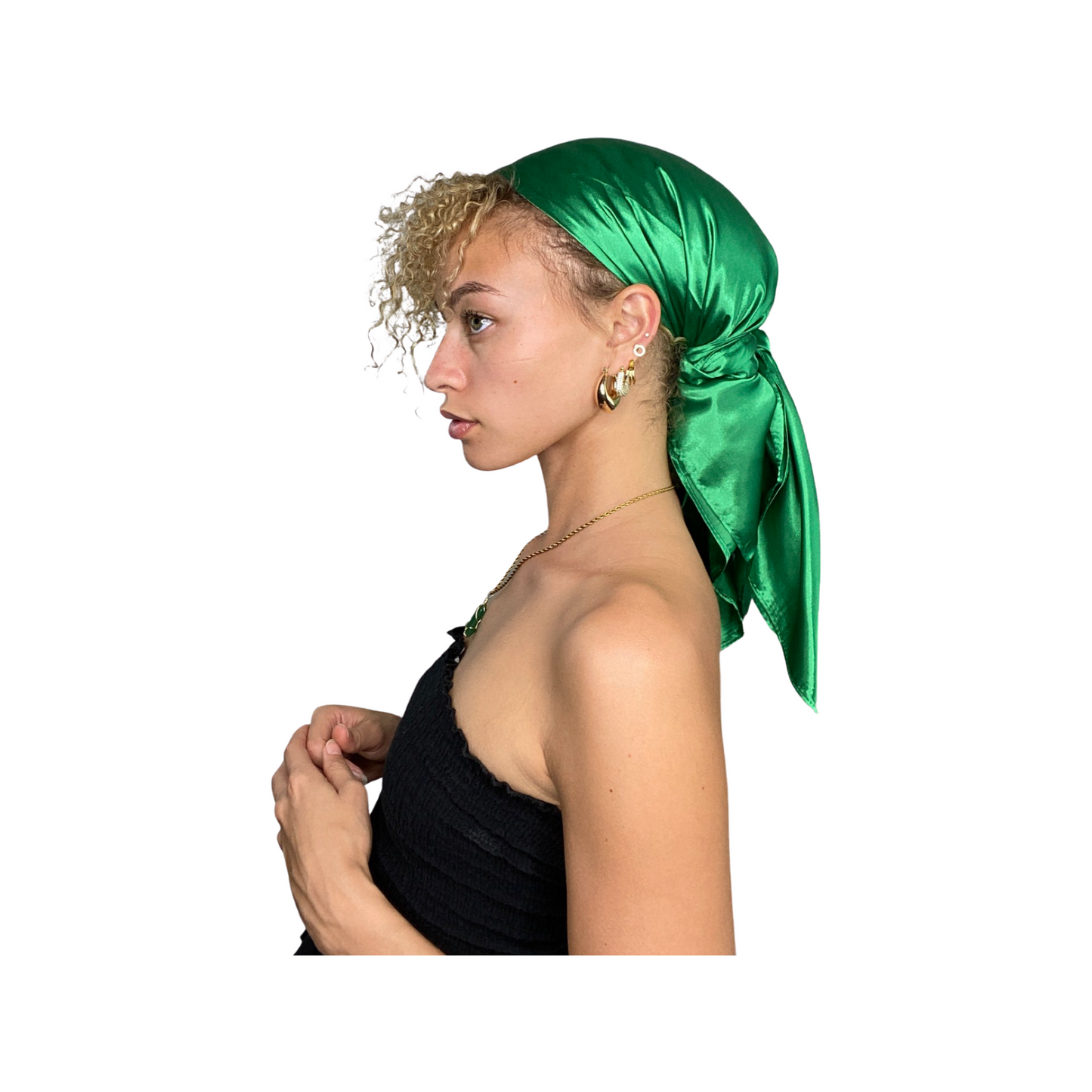 Forest Green Satin Headscarf